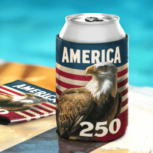 America 250 Can Cooler - Americana Eagle Art