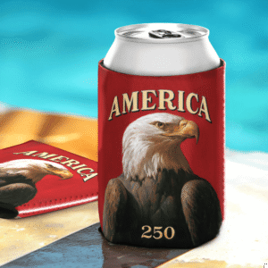 America 250 Can Cooler - Americana Eagle Art